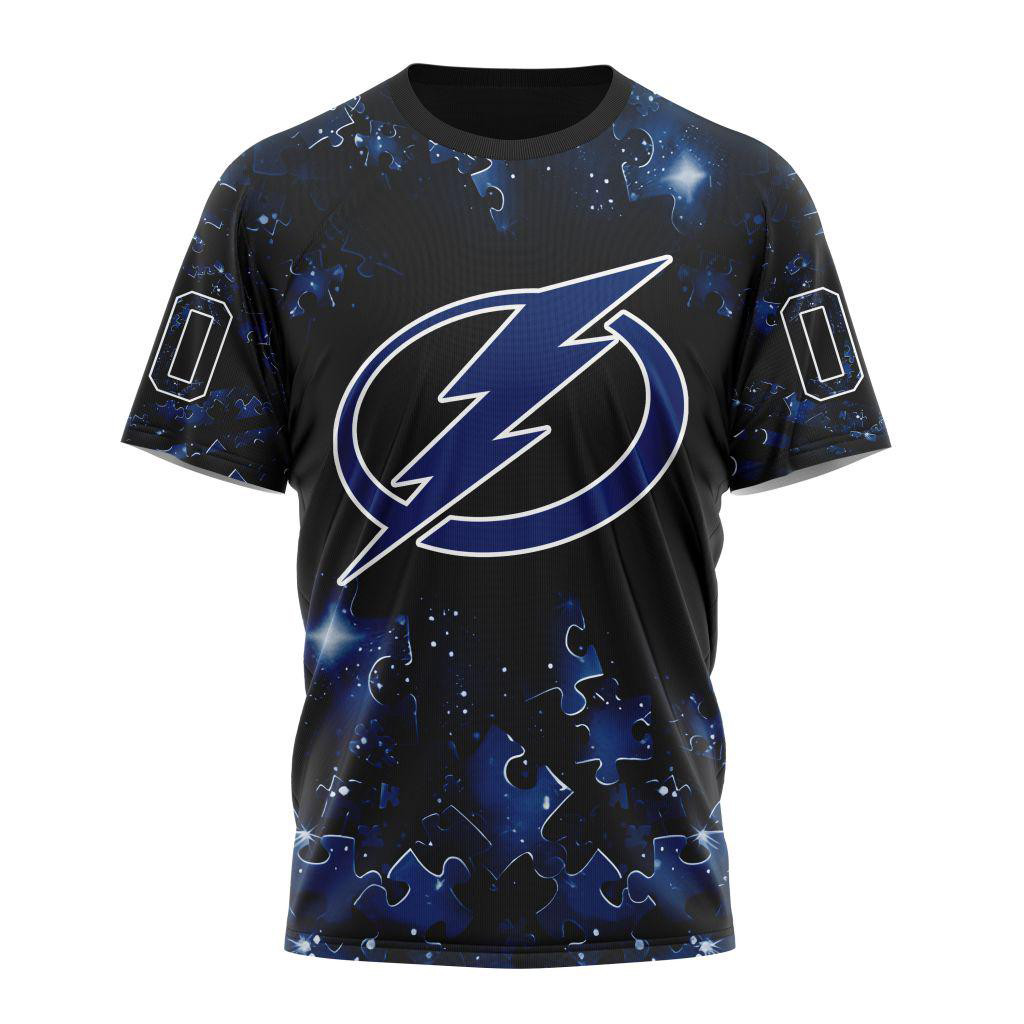 Custom NHL Tampa Bay Lightning Autism Awareness Hockey Shirt Birthday Gifts For Hockey Fans