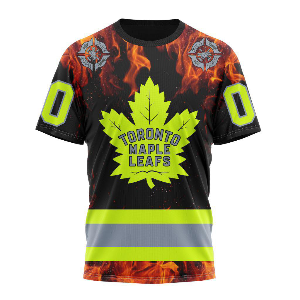 Custom NHL Toronto Maple Leafs Special Honoring Firefighters Design Shirt Gifts For Hockey Fan