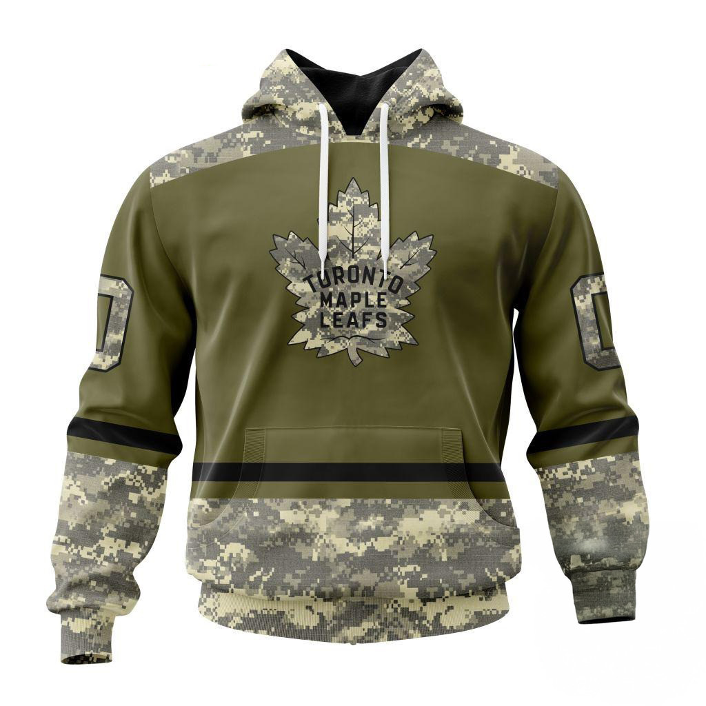 Custom NHL Toronto Maple Leafs Special Veterans Military Appreciation Hoodie Gifts For Fans