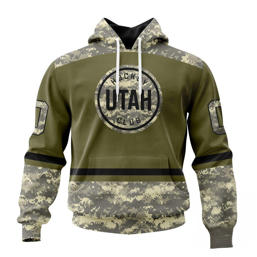 Custom NHL Utah Hockey Club Special Veterans Military Appreciation Hoodie Fans Gift Ideas