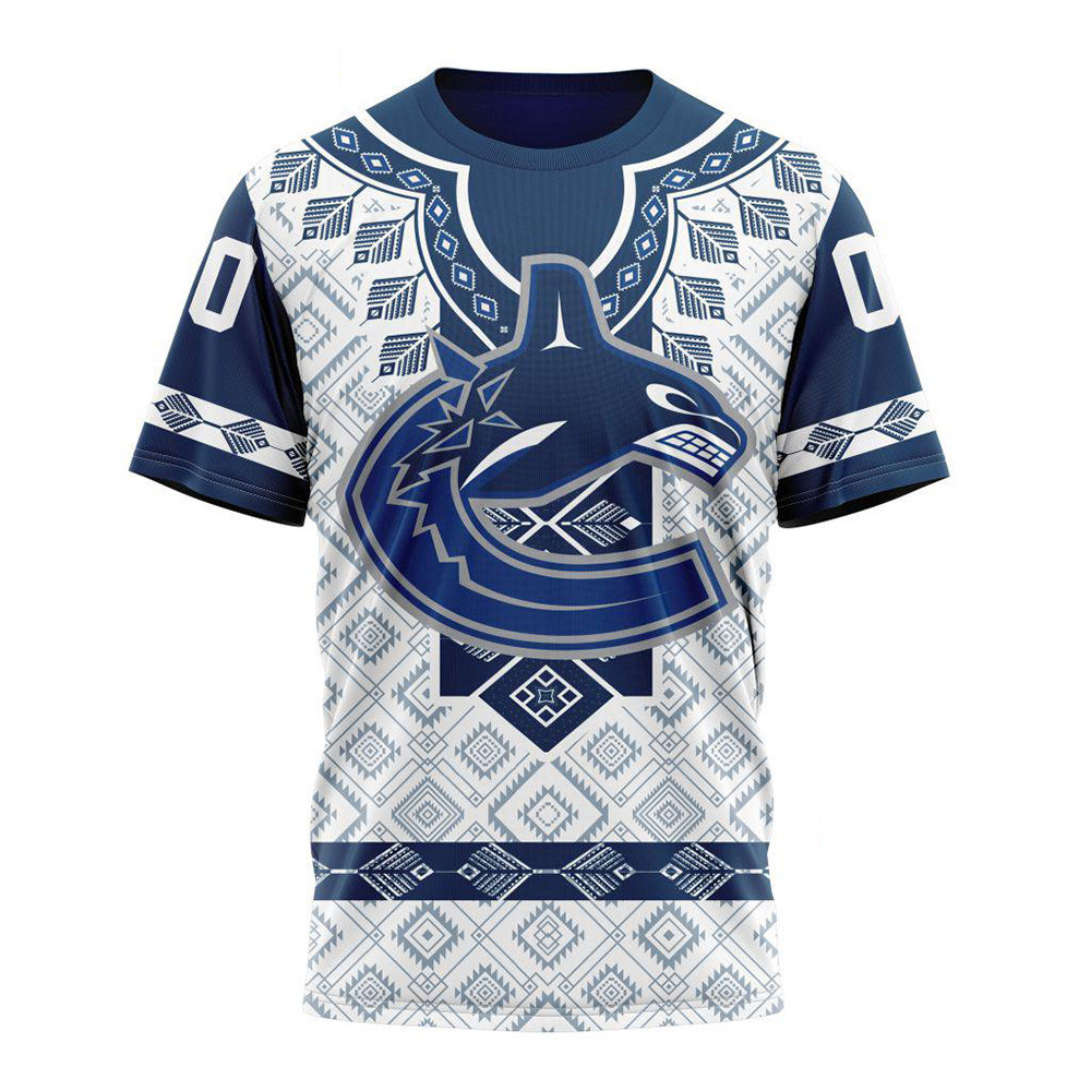 Custom NHL Vancouver Canucks Hockey Team Native Heritage Shirt Birthday Gifts For Hockey Fans