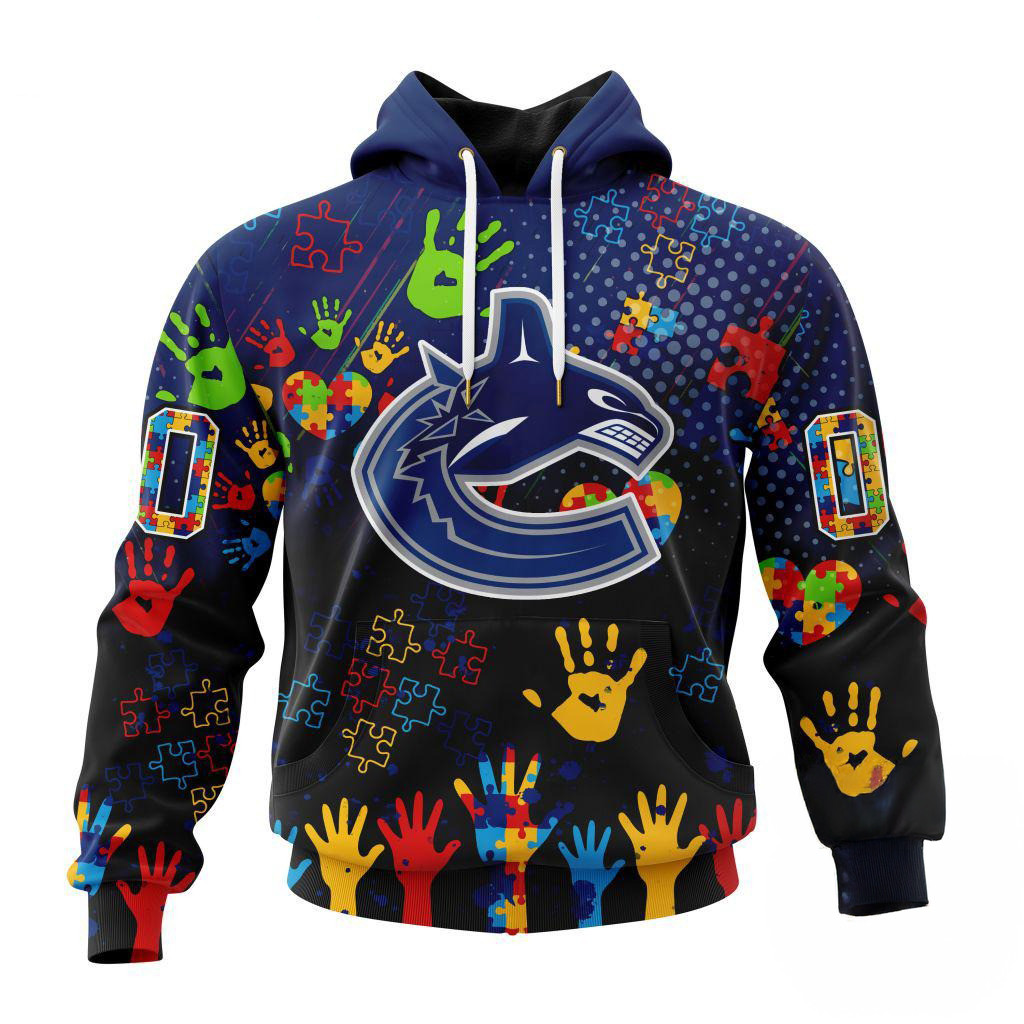 Custom NHL Vancouver Canucks Special Autism Awareness Hoodie Unique Gifts For Hockey Lovers