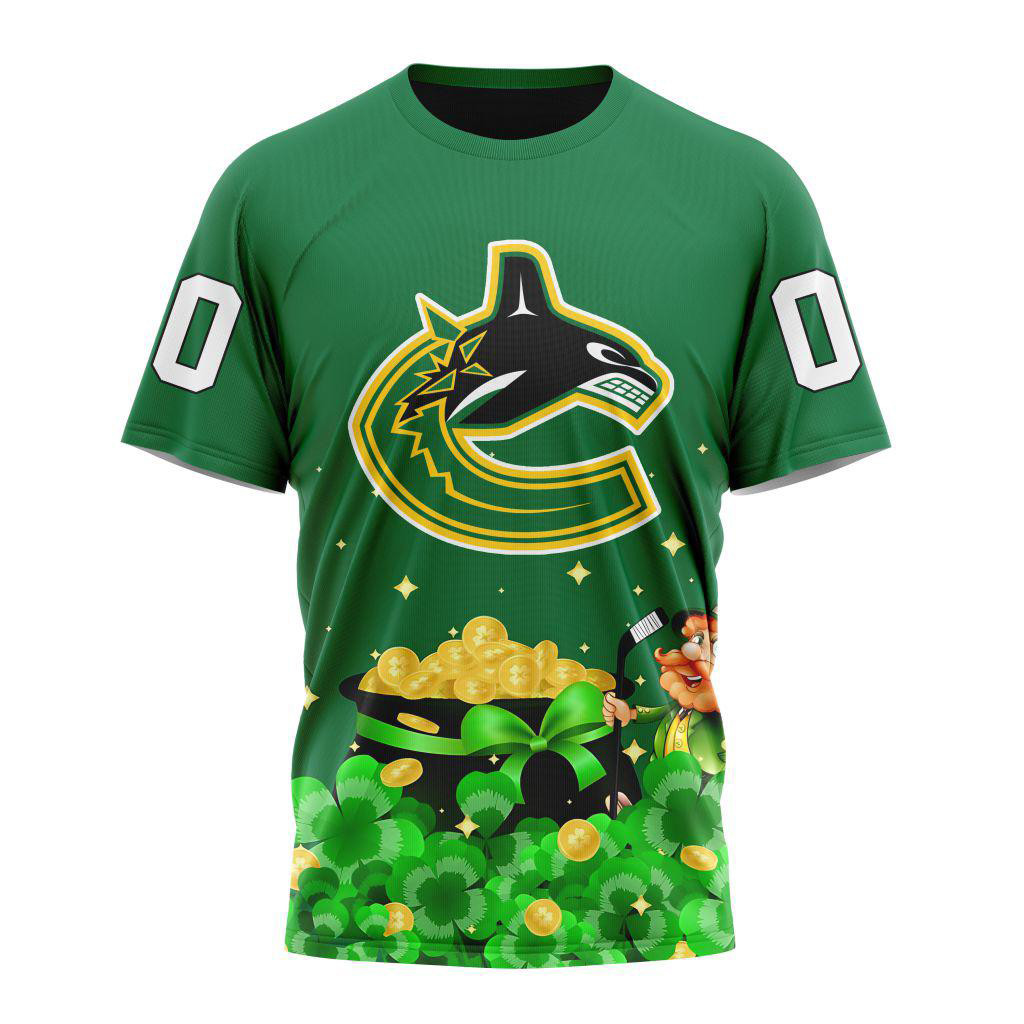 Custom NHL Vancouver Canucks Special Design St.Patrick's Day Shirt Hockey Lover Fan Gifts