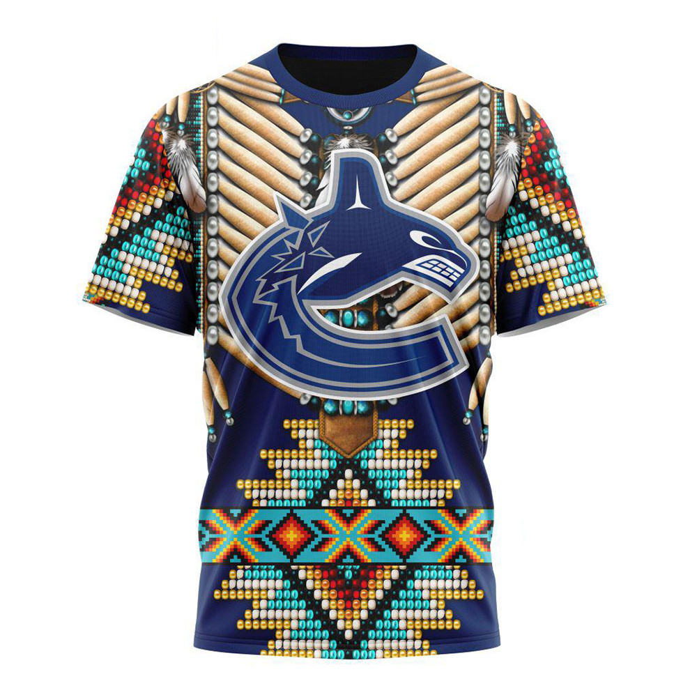 Custom NHL Vancouver Canucks Special Native American Costume Hockey Team Shirt Gifts For Fans