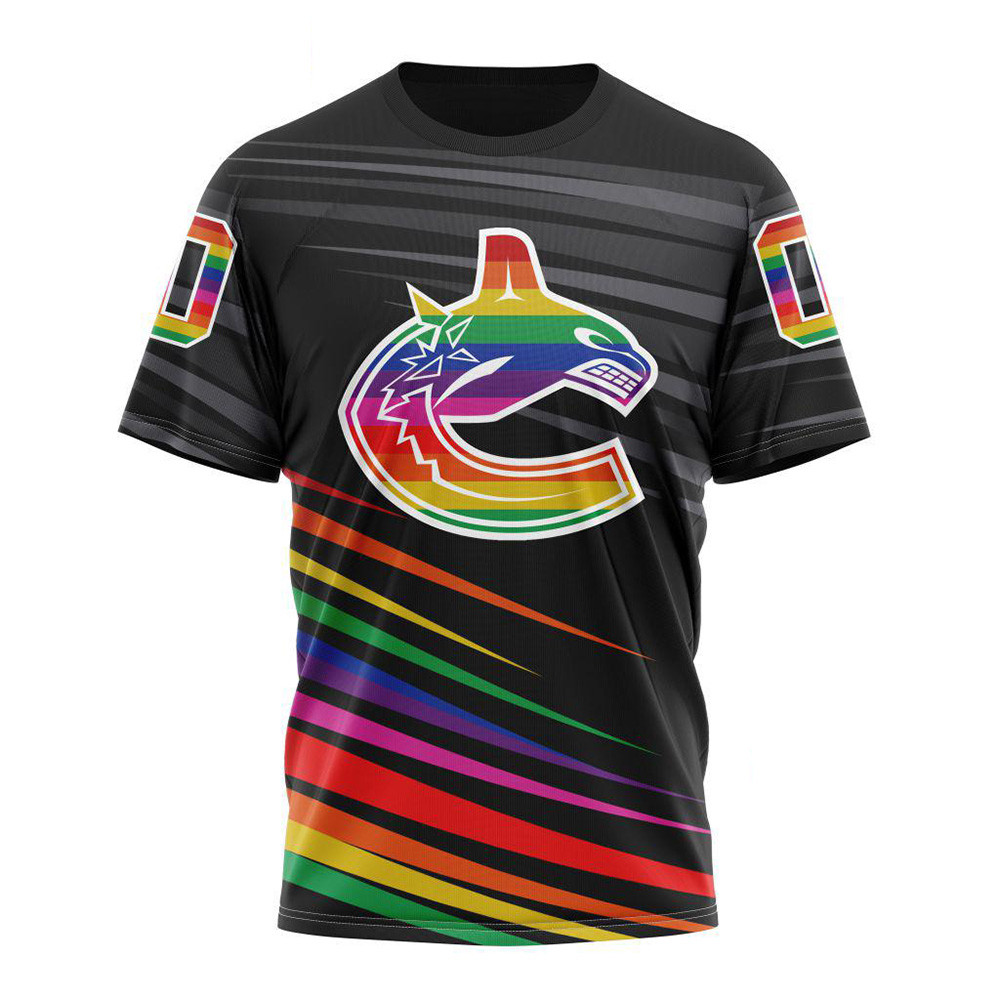 Custom NHL Vancouver Canucks Special Pride Design Hockey Is For Everyone Shirt Gifts For Dudes