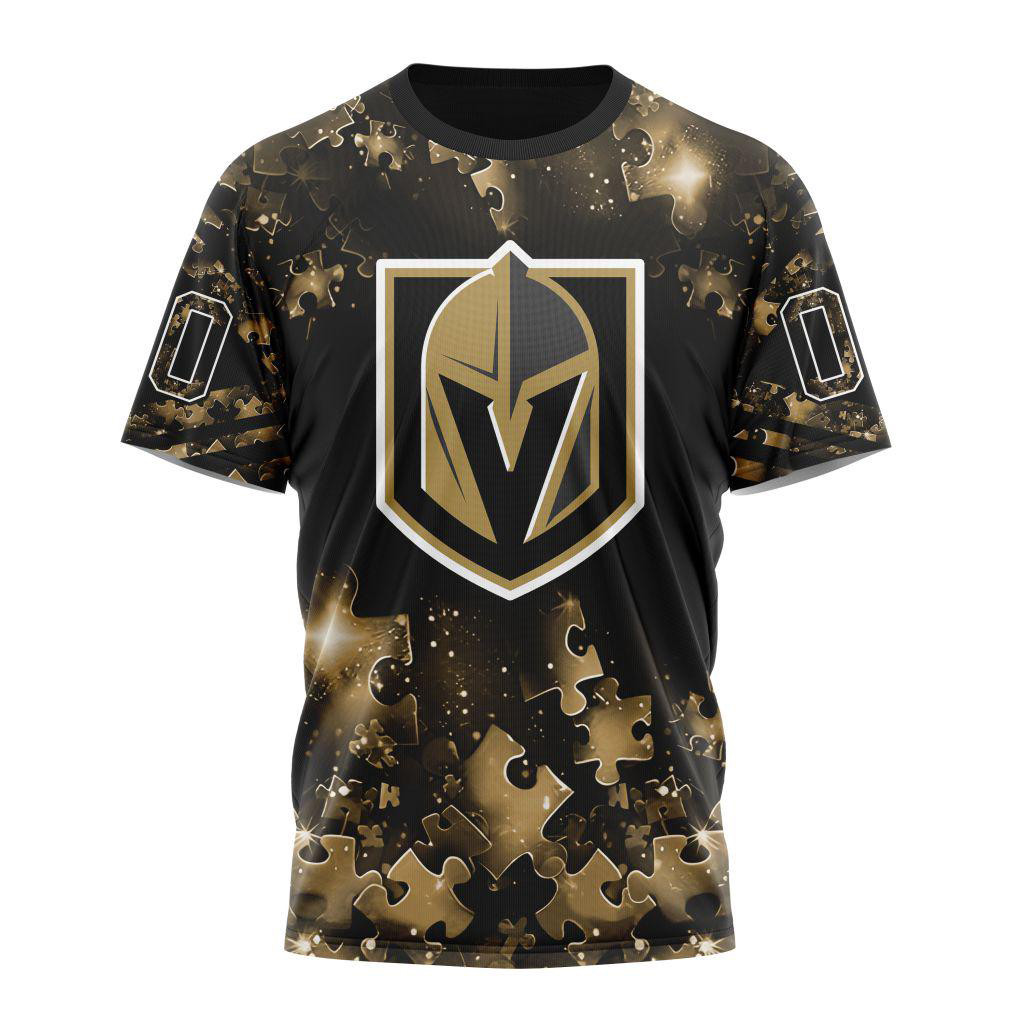 Custom NHL Vegas Golden Knights Autism Awareness Hockey Shirt Best Gifts For Hockey Lovers