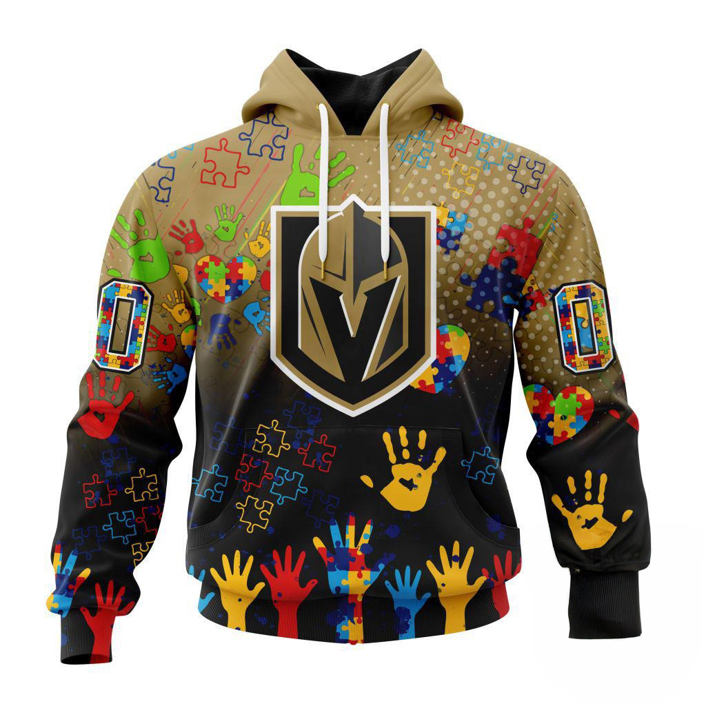Custom NHL Vegas Golden Knights Special Autism Awareness Hoodie Great Gifts For Hockey Fans