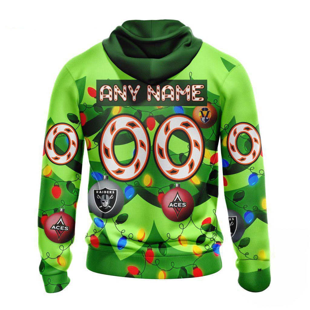 Custom NHL Vegas Golden Knights Specialized Christmas Tree Color And City's Sports Teams Hoodie
