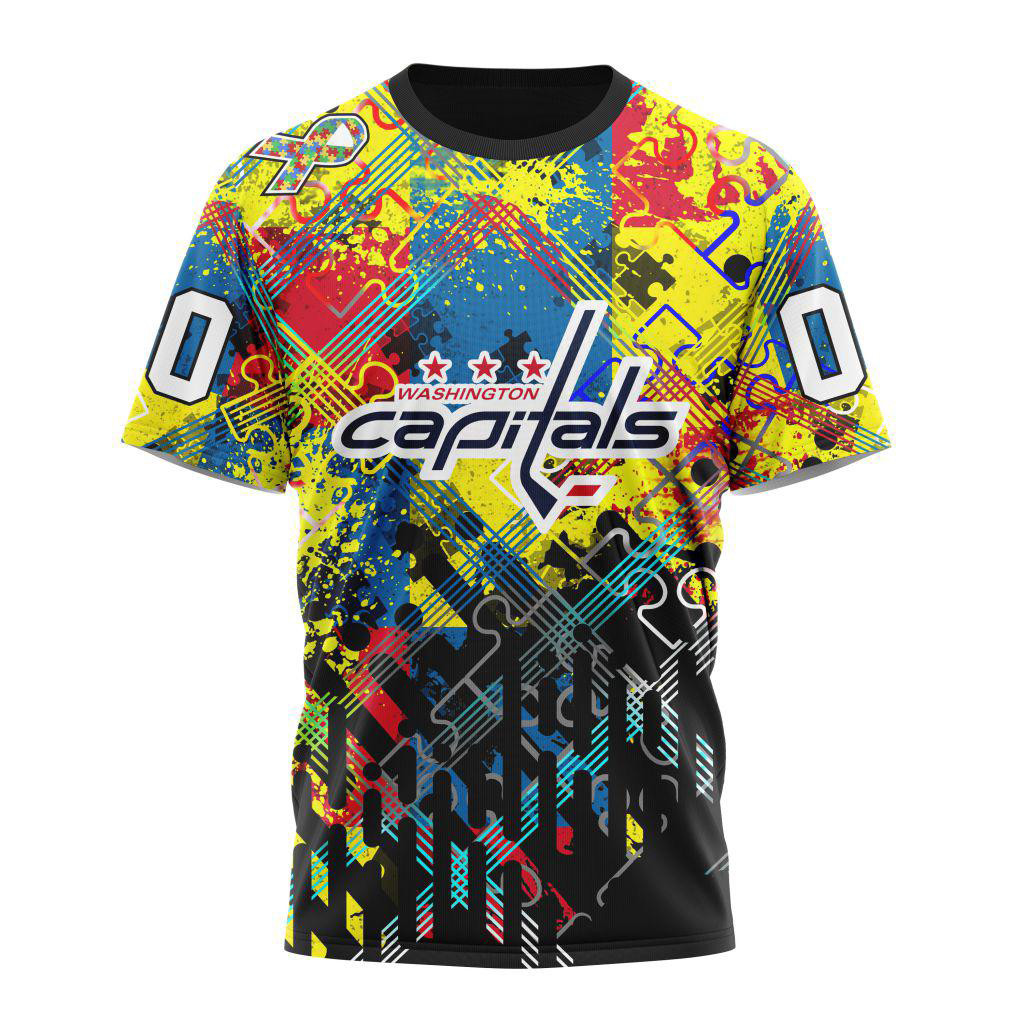 Custom NHL Washington Capitals Hockey Logo Team Autism Awareness Shirt Fan Gifts