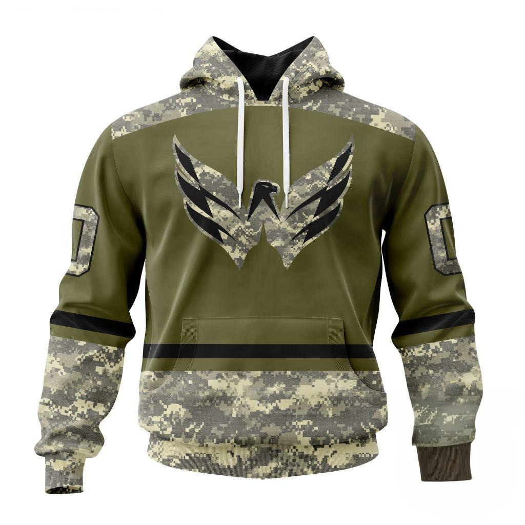 Custom NHL Washington Capitals Special Veterans Military Appreciation Hoodie Gift For Men's