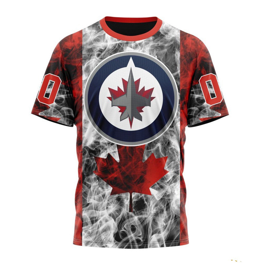 Custom NHL Winnipeg Jets Canada Happy Independence Day T-Shirt Gift Ideas For Hockey Fans