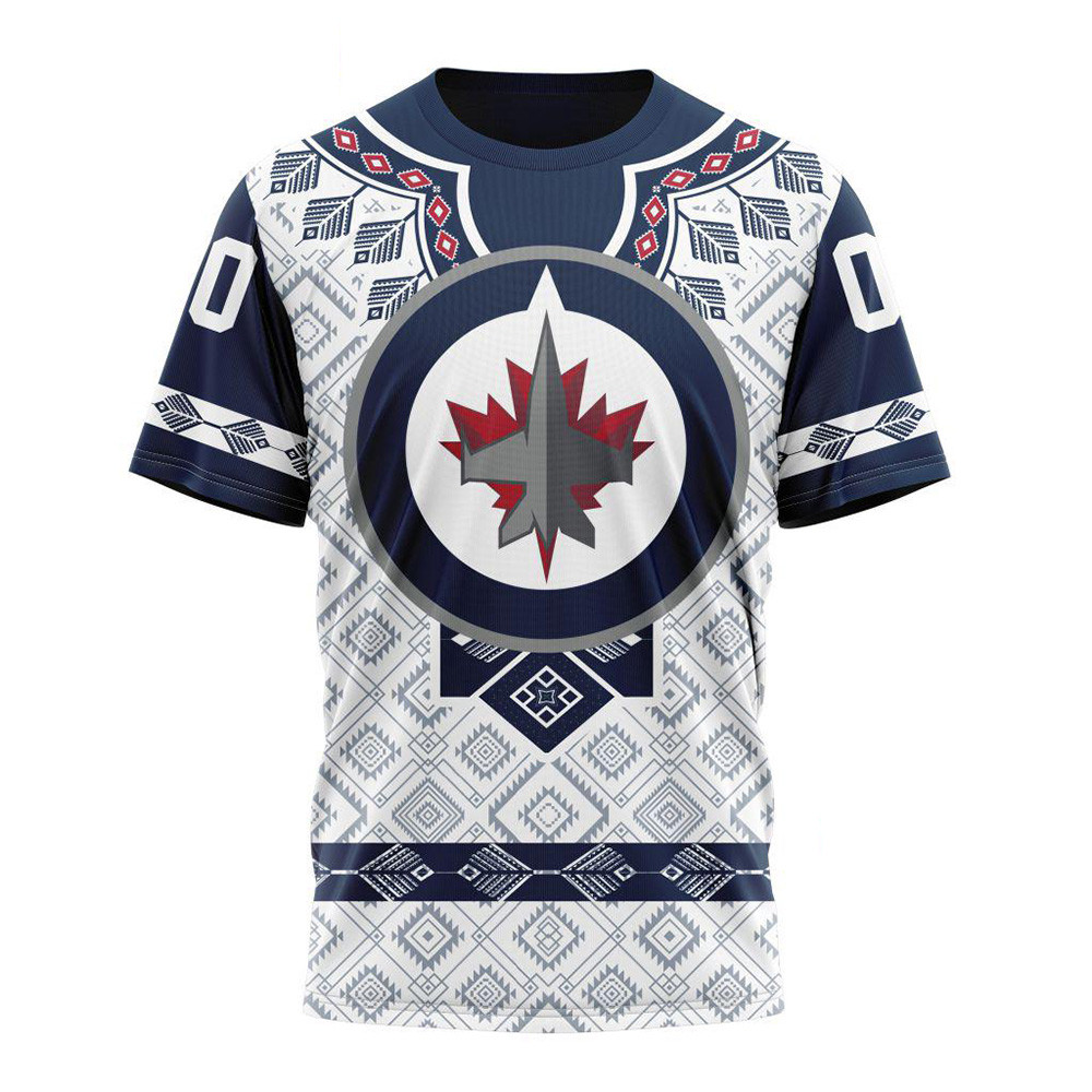 Custom NHL Winnipeg Jets Hockey Team Native Heritage Shirt Great Gifts For Hockey Fans