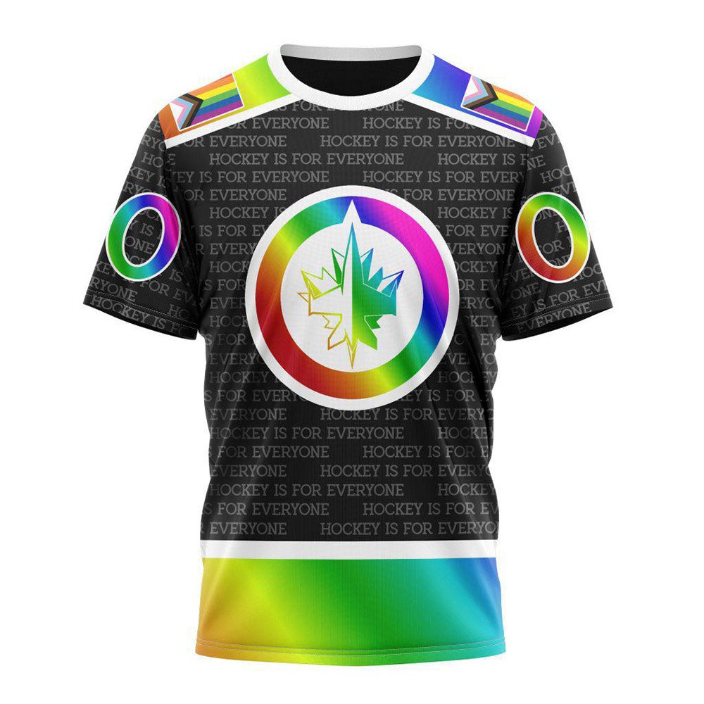Custom NHL Winnipeg Jets Special LGBT Pride Is For Everyone Hockey Shirt Hockey Lovers Gifts