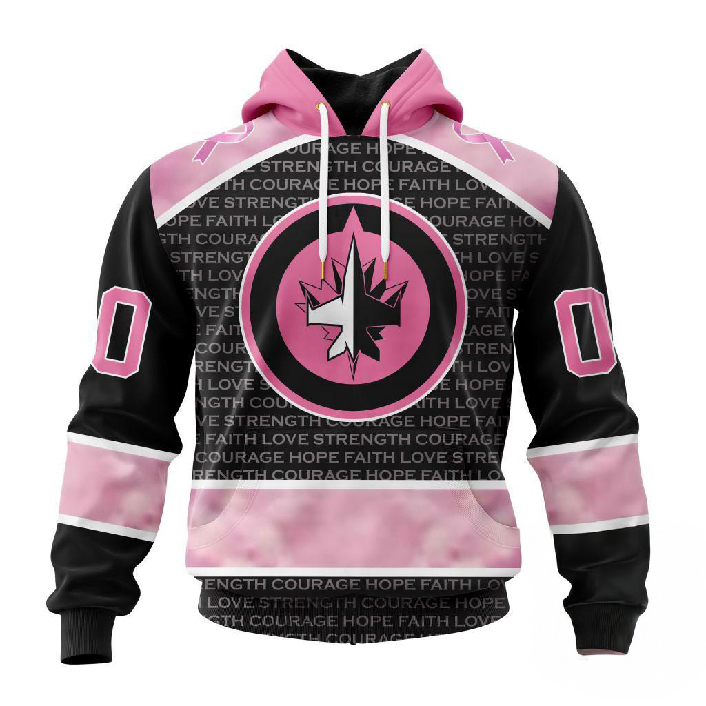 Custom NHL Winnipeg Jets Special Pink Fight Breast Cancer Hoodie Best Gifts For Hockey Fans
