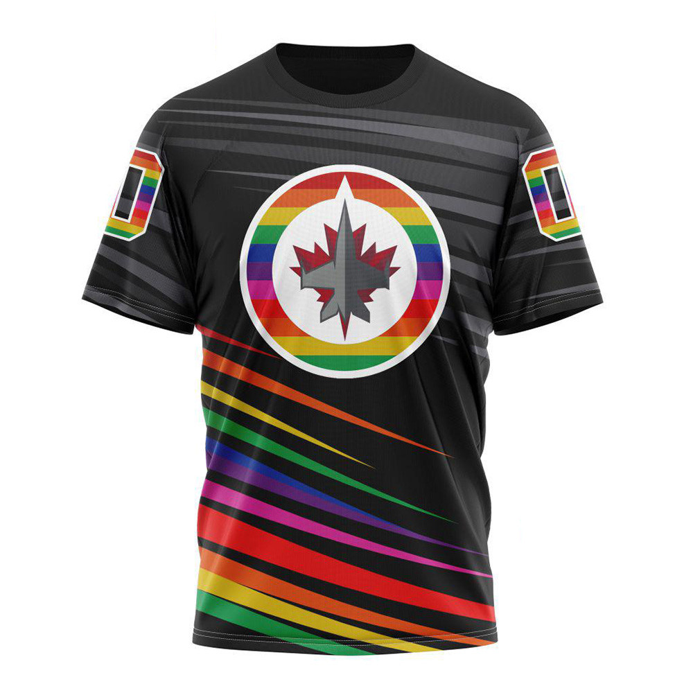 Custom NHL Winnipeg Jets Special Pride Design Hockey Is For Everyone Shirt Presents For Hockey Fans