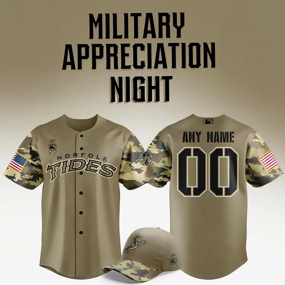 Custom Norfolk Tides Military Appreciation Night 2025 Limited Edition Baseball Jersey