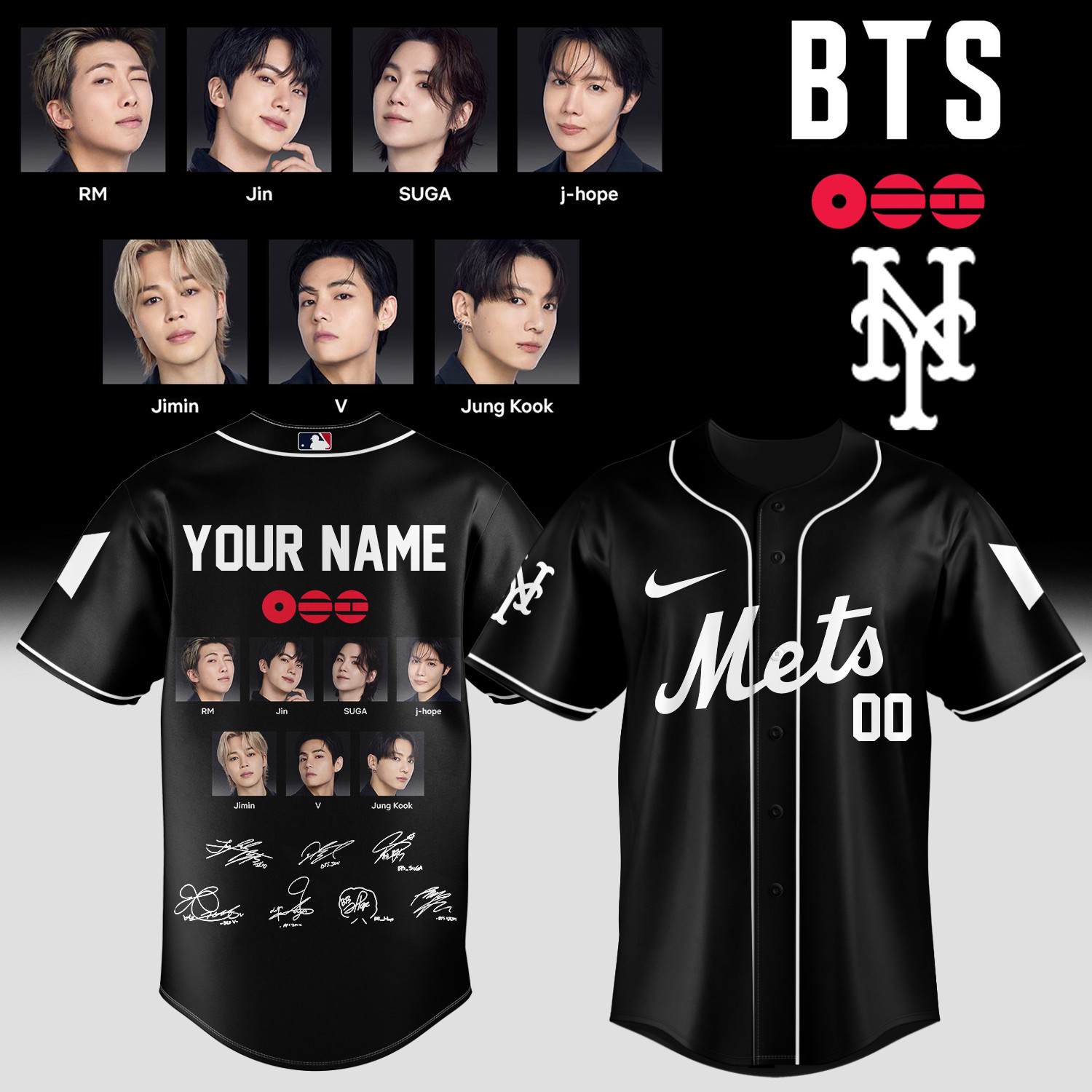Custom NY Mets x BTS Arirang World Tour 2026 Jersey 2026 MLB Playoffs Merch Birthday Gift For Army