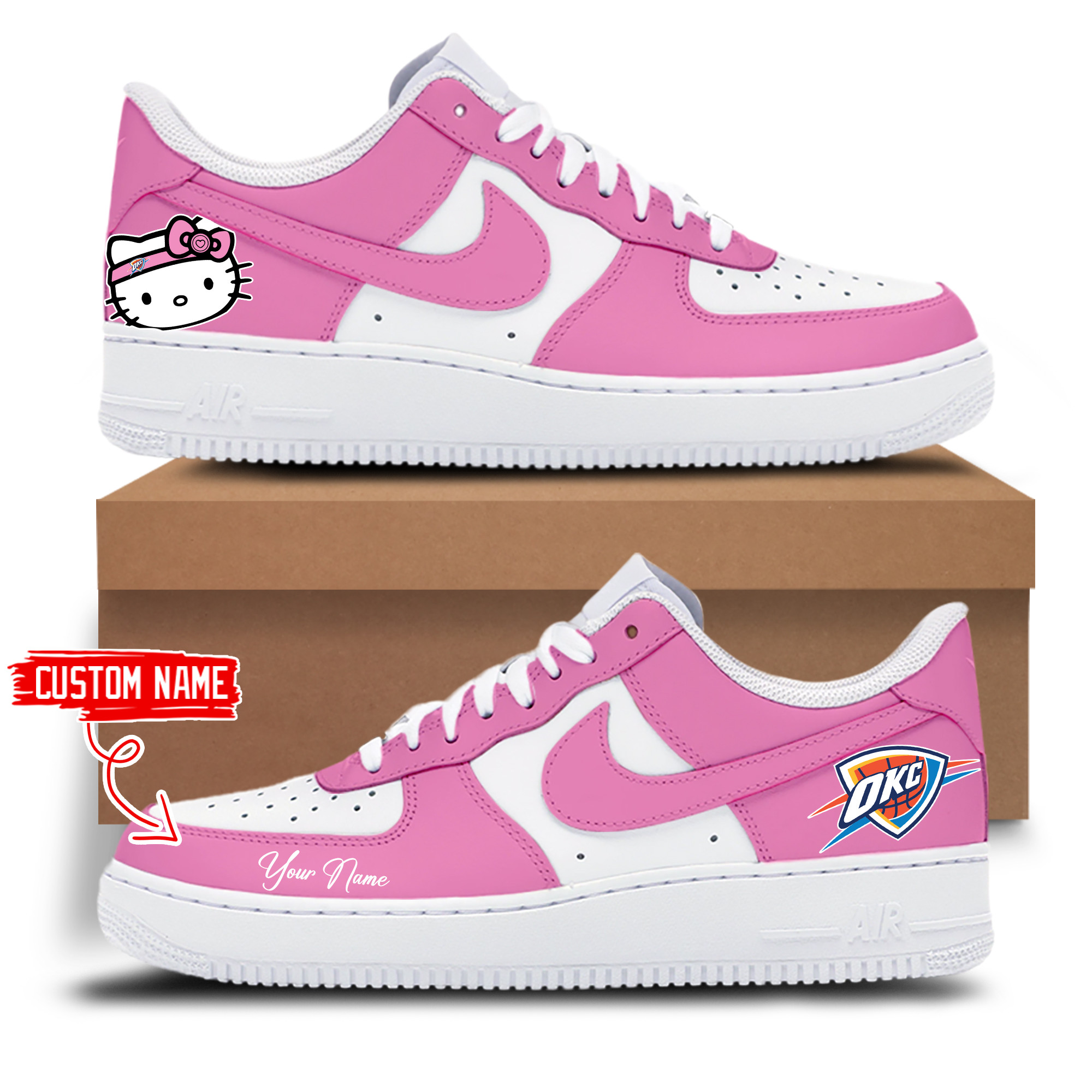 Custom Oklahoma City Thunder X Hello Kitty Sneakers 2025 Unique Gifts For Basketball Lovers
