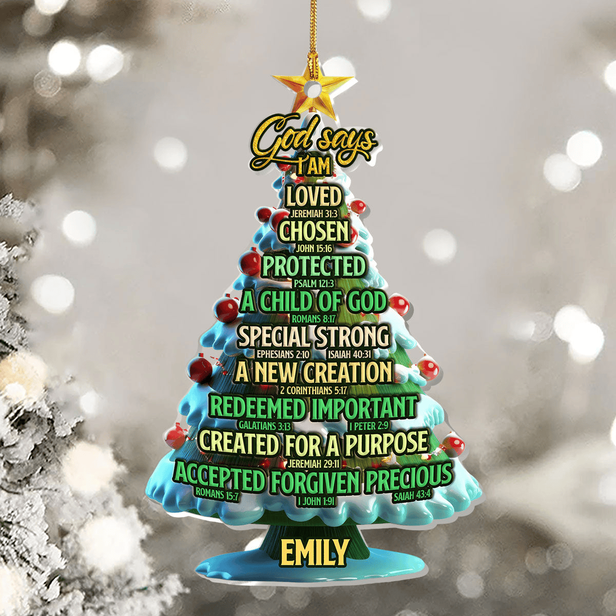 Custom Ornament God Says I Am Acrylic Ornament Christmas Gifts For Wife