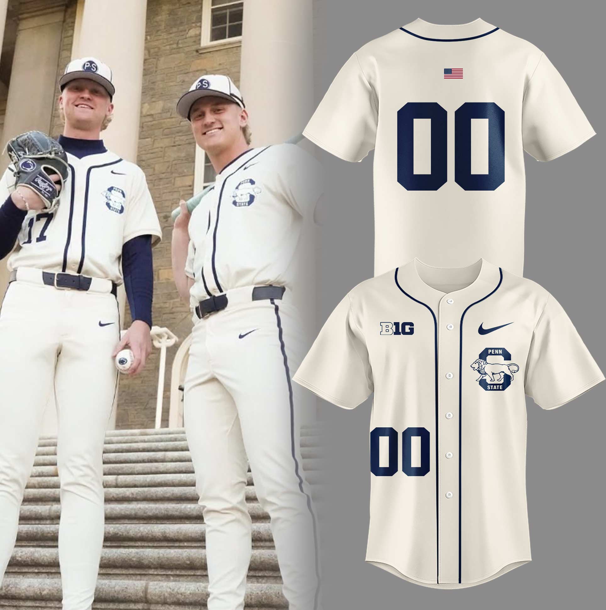 Custom Penn State Baseball Jersey Gifts For Baseball Fan