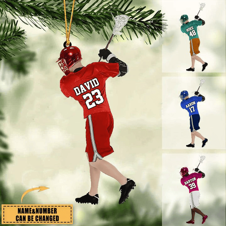 Custom Personalized Lacrosse Players Christmas Ornament Gift for Lacrosse Lovers2