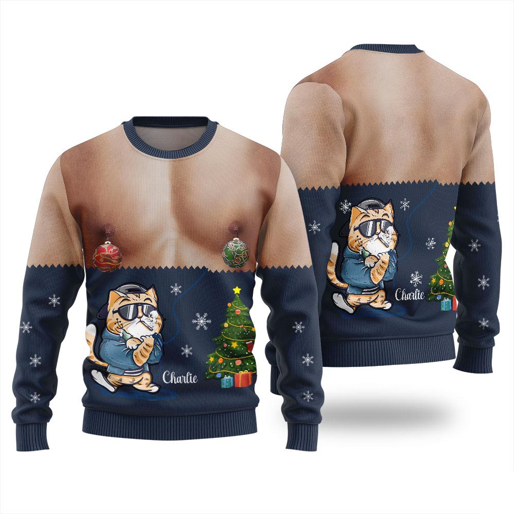 Custom Pet And Name Funny Ugly Xmas Sweater Christmas Sweater Gift