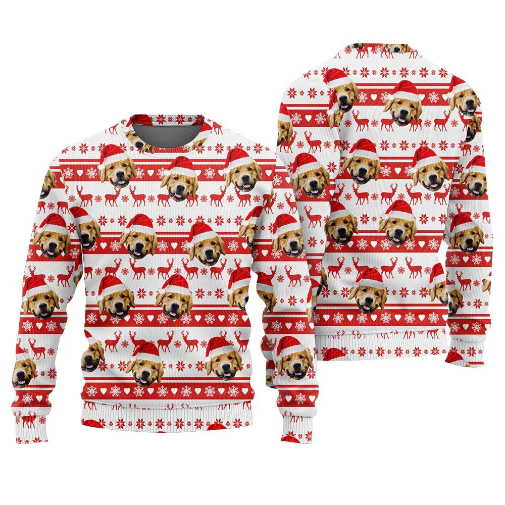 Custom Pet Face Holiday Sweater Unique Christmas Gifts For Adults