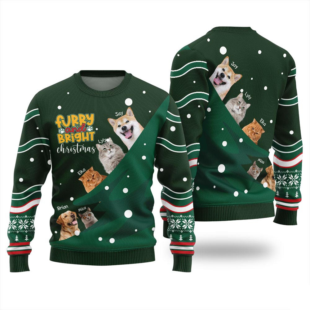 Custom Pets Funny Christmas Sweater Funny Holiday Sweater