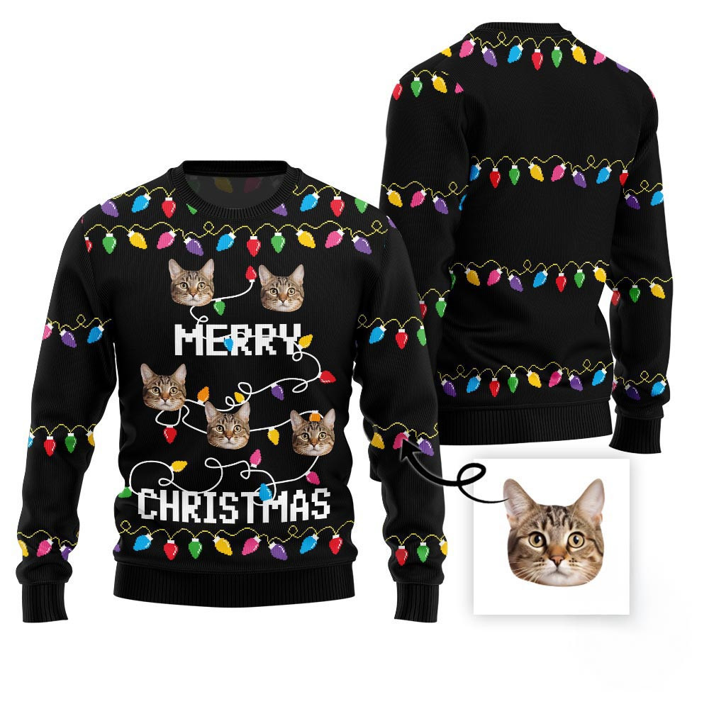Custom Pets Merry Christmas Sweater Ugly Christmas Gifts