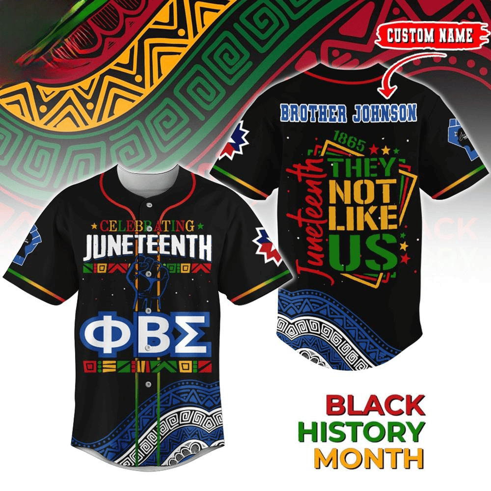 Custom Phi Beta Sigma x Juneteenth Limited Edition Baseball Jersey Gifts For Father