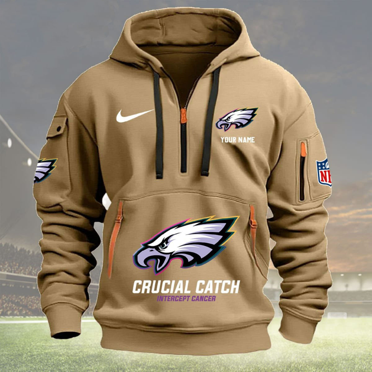 Custom Philadelphia Eagles 2024 NFL Crucial Catch Hoodie Gifts For Football Fans