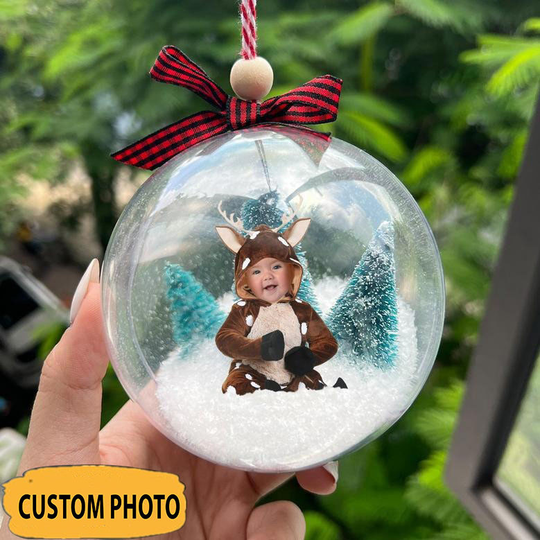 Custom Photo Baby Snow Ball Ornaments Photo Christmas Ornaments Personalized Gifts