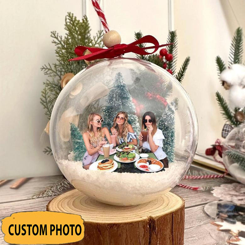 Custom Photo Best Friend Snowball Ornament Friendship Christmas Ornament Gifts For Besties