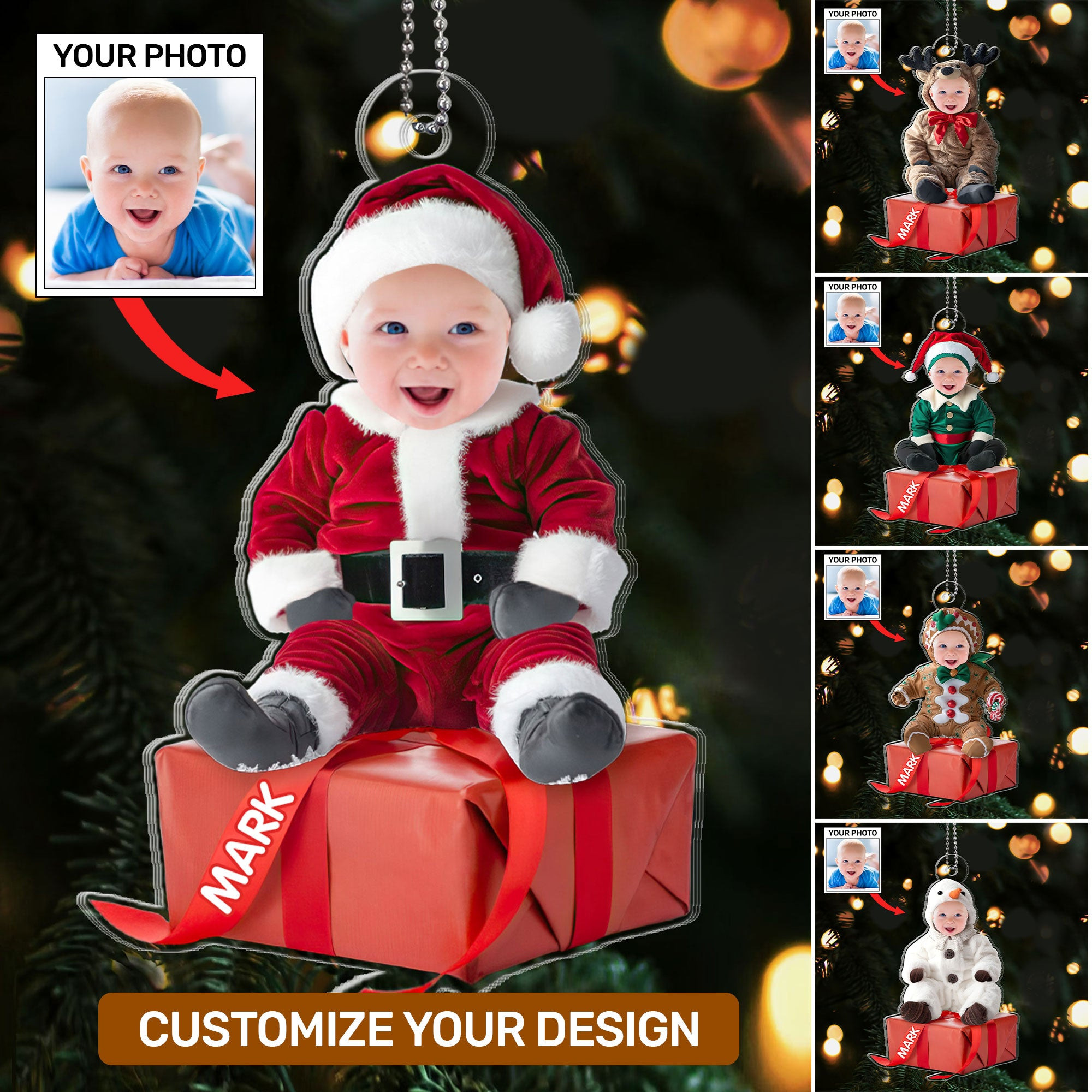 Custom Photo Best Gift Ever Cute Baby First Christmas Ornament Xmas Decorations
