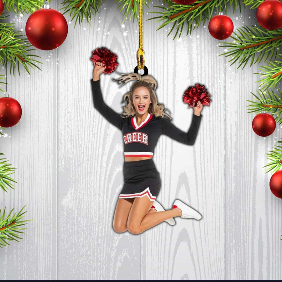 Custom Photo Cheerleading Acrylic Christmas Ornament for Cheerleader Gift for Cheerleading Team