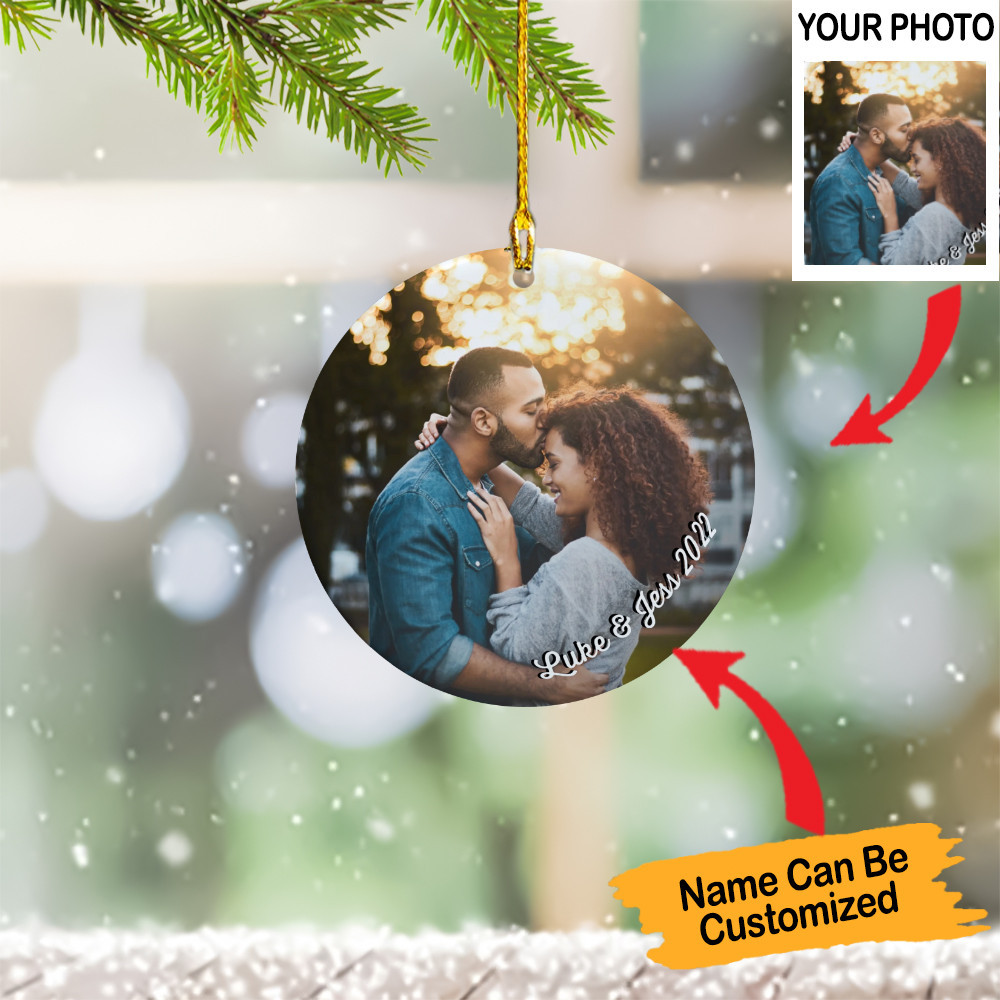 Custom Photo Couples First Christmas Ornament Personalised Christmas Tree Decorations