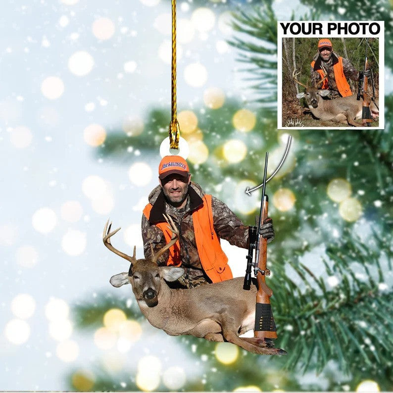 Custom Photo Deer Hunting Acrylic Ornament for Hunting Lovers Hunting Ornament