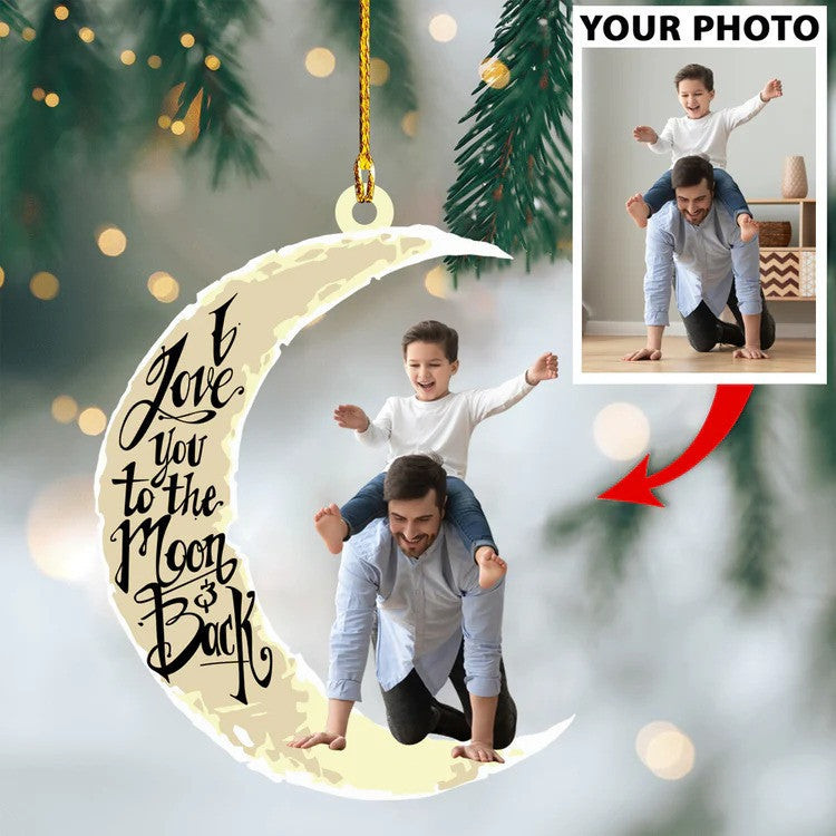 Custom Photo Father and Son Christmas Ornament Gift for Dad and Son Family Ornament