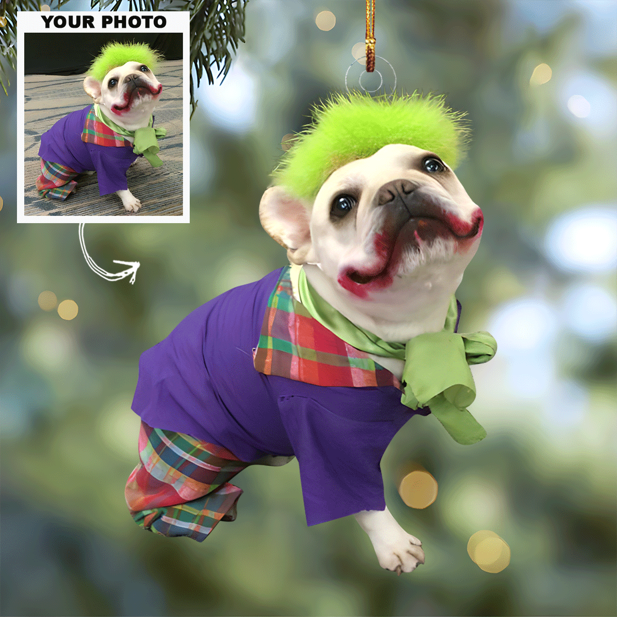 Custom Photo Funny Pet Personalized Photo Mica Ornament Christmas Gift For Dog Lovers
