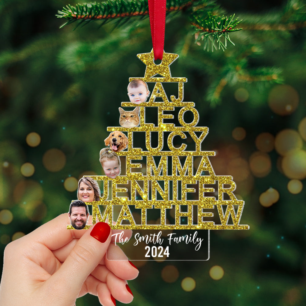 Custom Photo Gifts For Family Names Christmas Tree Ornament - Family Christmas Ornament Gift Custom Photo Gifts For Family Names Christmas Tree Ornament - Family Christmas Ornament Gift