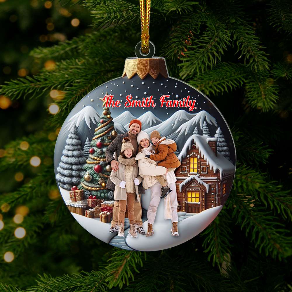 Custom Photo Gifts For Family Ornament Christmas - Cute Christmas Tree Gift Idea Custom Photo Gifts For Family Ornament Christmas - Cute Christmas Tree Gift Idea