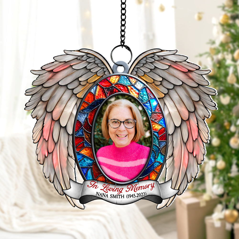 Custom Photo Gifts For Heaven Christmas Suncatcher Ornament - Xmas Home Decoration Gift Custom Photo Gifts For Heaven Christmas Suncatcher Ornament - Xmas Home Decoration Gift