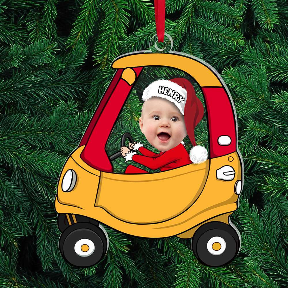 Custom Photo Gifts For Kids Driving Car Acrylic Ornament - Cute Christmas Tree Gift Idea Custom Photo Gifts For Kids Driving Car Acrylic Ornament - Cute Christmas Tree Gift Idea