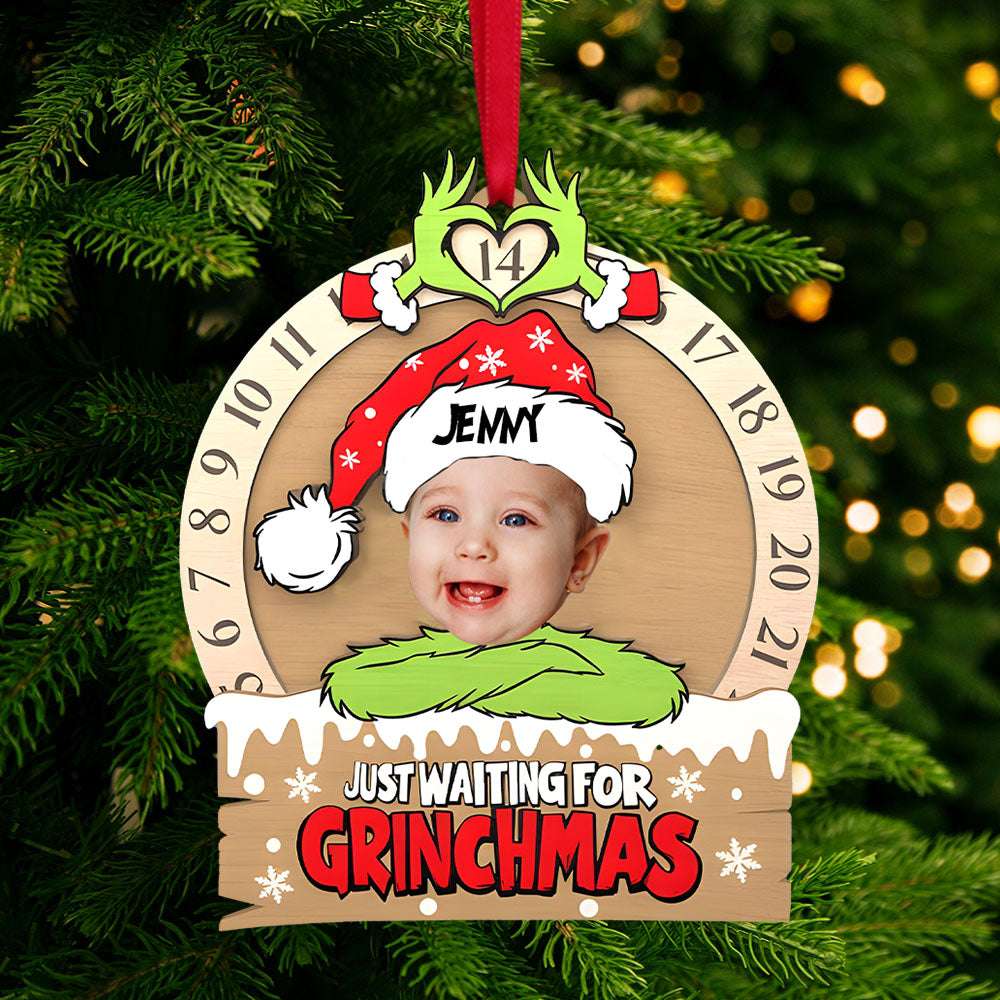 Custom Photo Gifts For Kids Wood Layered Countdown Ornament - Holiday Tree Decoration Gift