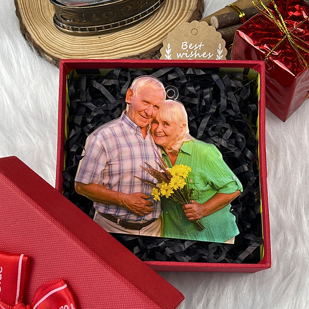 Custom Photo Gifts for Old Couple Ornament - Family Christmas Ornament Gift