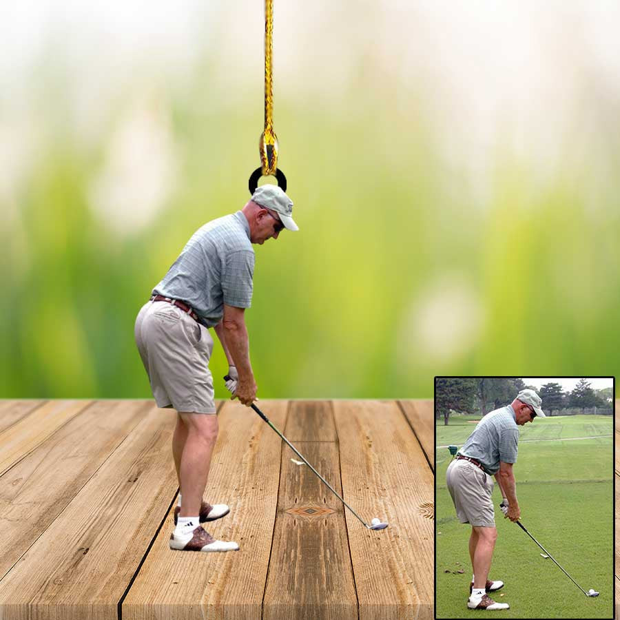 Custom Photo Golf Lovers Acrylic Ornament for Golf Player Golf Father Ornament