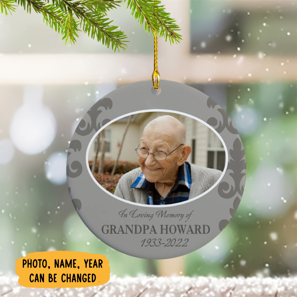 Custom Photo In Loving Memory Photo Memorial Ornament With Picture Memorial Xmas Ornament