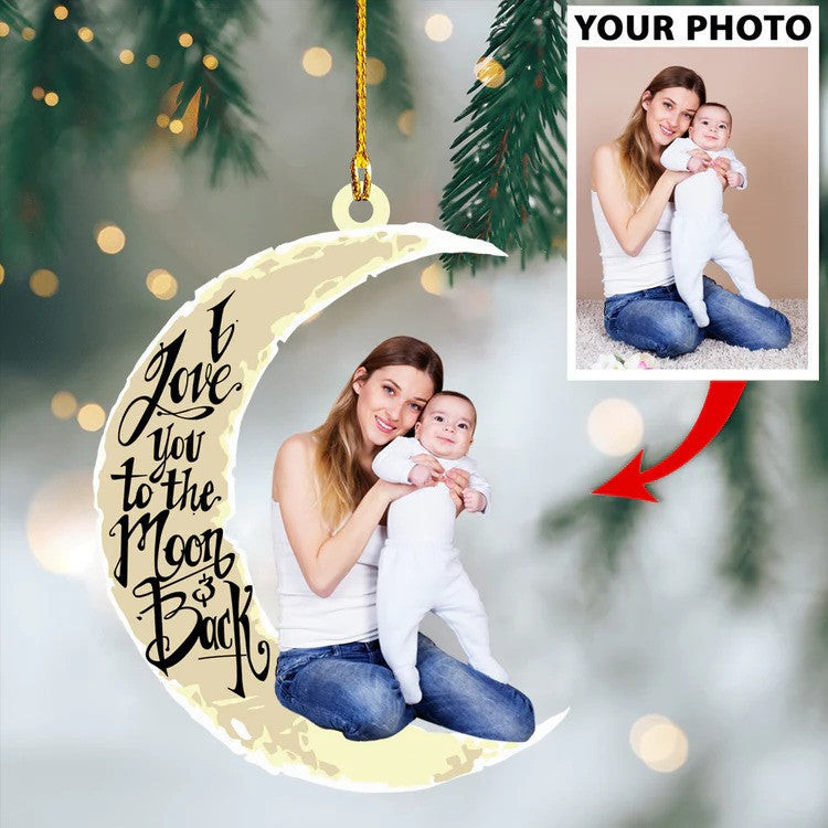 Custom Photo Mother and Son Christmas Ornament Gift for Mom and Son