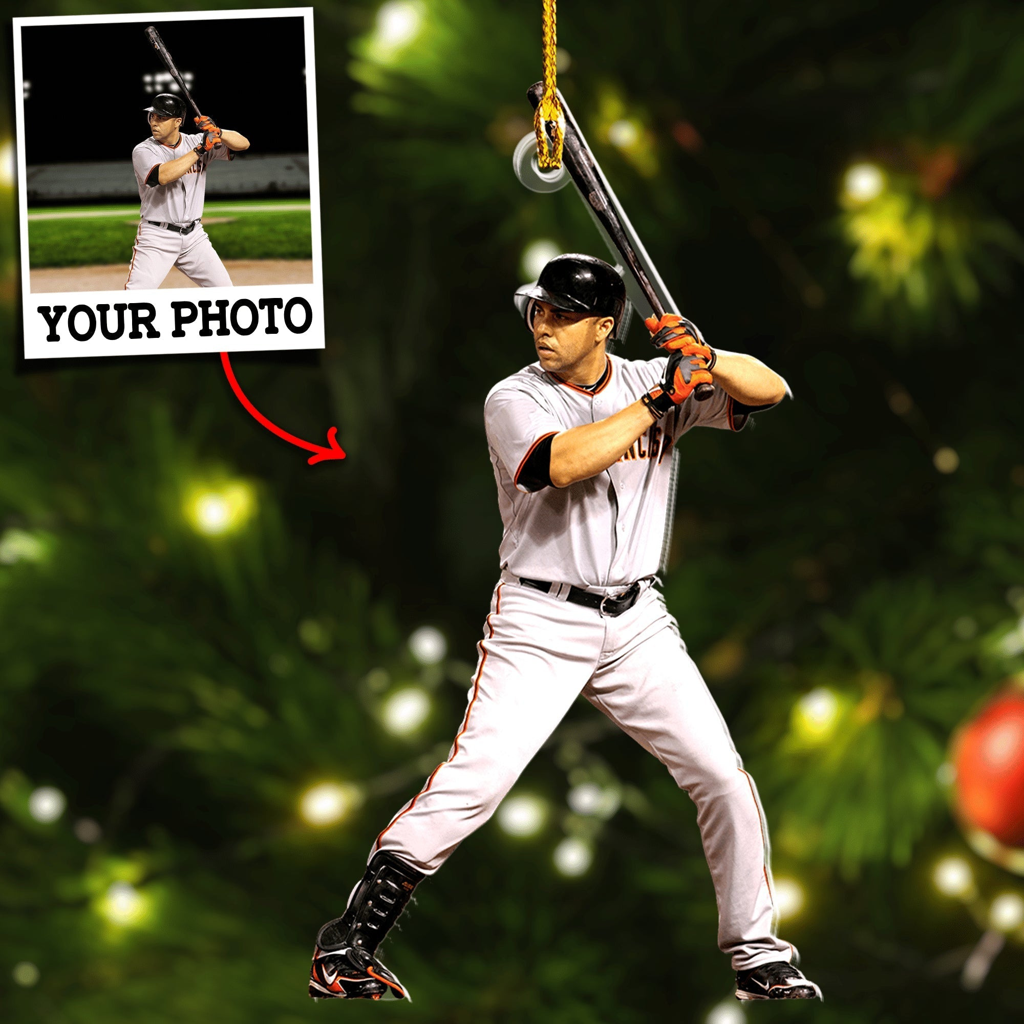 Custom Photo Ornament Gift For Baseball Player  Personalized Photo Ornament Gift For Baseball Lovers  Baseball Team Ornament