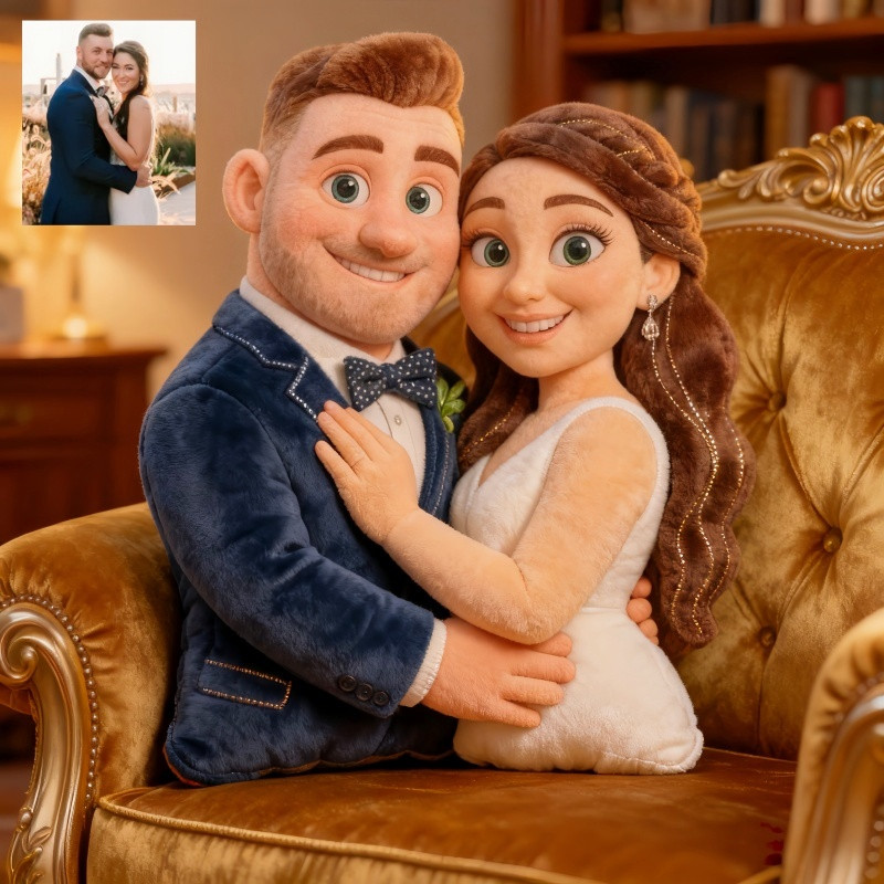 Custom Photo Pixar Cartoon Style Pillow Home Decor Christmas Gifts For Couples